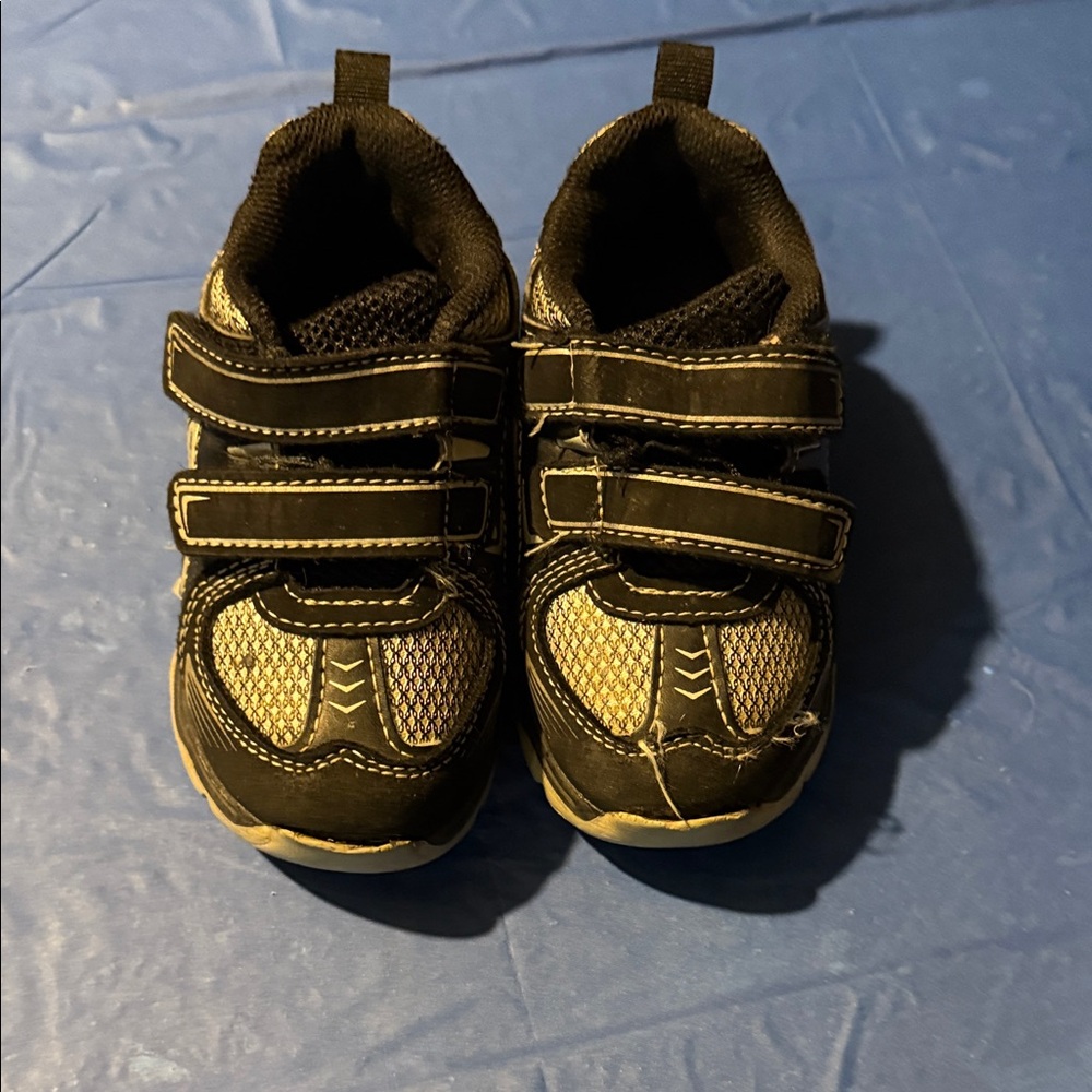 Stylish Black and Gold Kids Shoes